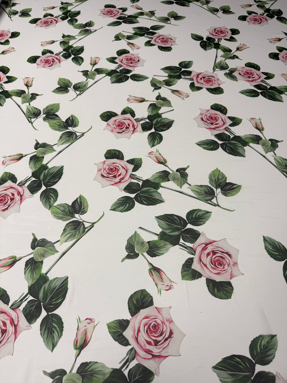 Rose Print Chiffon Fabric by the Metre - Whotex Fabrics London