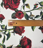 Rose Print Linen Fabric by the Metre - Whotex Fabrics London
