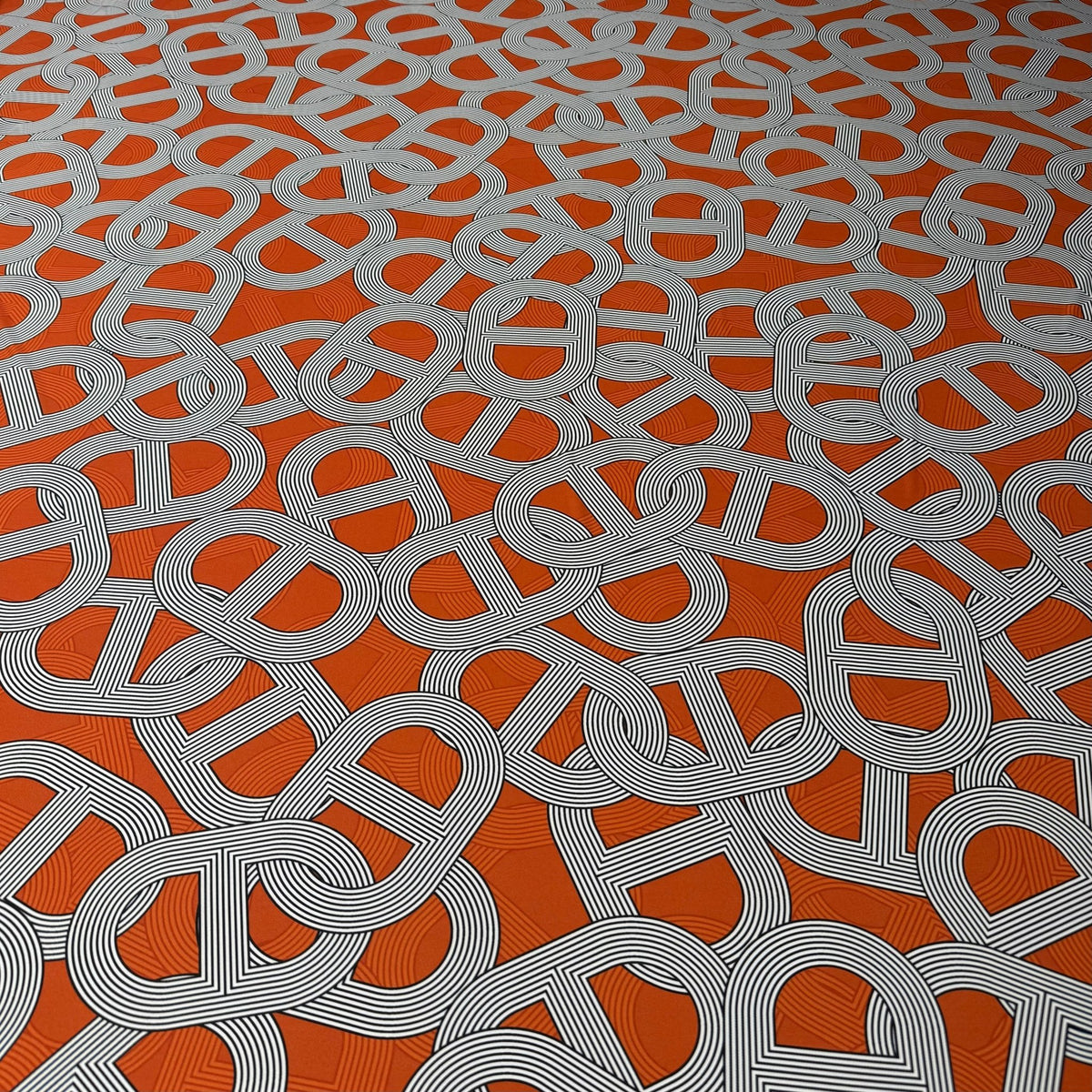 Rust Orange Geometric Pattern Fabric by the Metre - Whotex Fabrics London