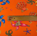 Seashell Print Spandex Fabric by the Metre - Whotex Fabrics London