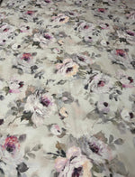 Soft Floral Print Linen Fabric by the Metre - Whotex Fabrics London