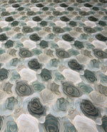 Soft Green Floral Chiffon Fabric by the Metre - Whotex Fabrics London