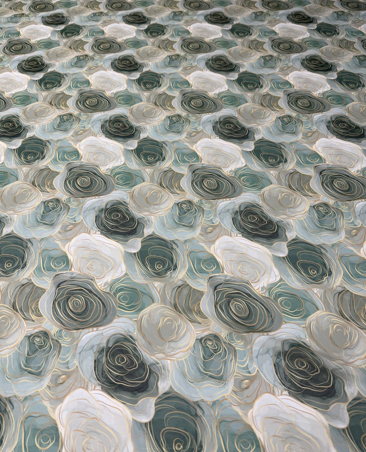 Soft Green Floral Chiffon Fabric by the Metre - Whotex Fabrics London