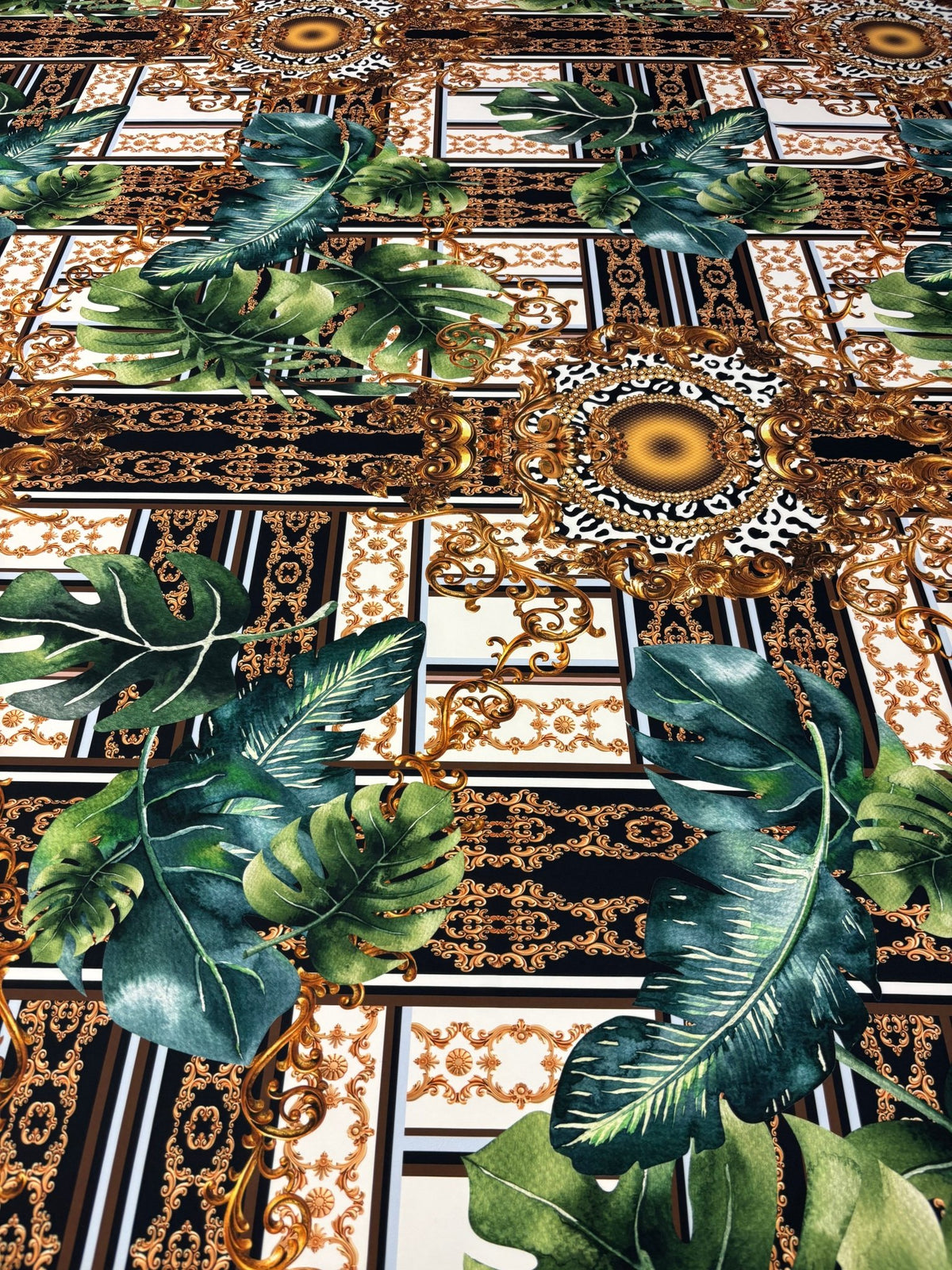 Tropical Baroque Crepe Fabric by the Metre - Whotex Fabrics London