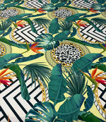 Tropical Leaf & Chain Print Fabric by the Metre - Whotex Fabrics London