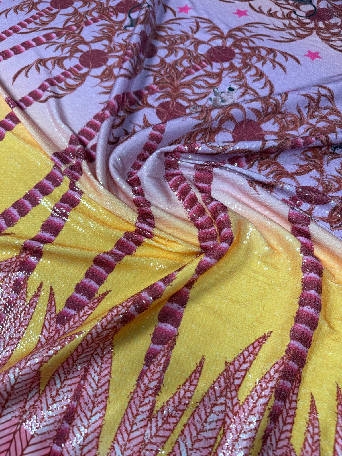 Tropical Palm Ombre Fabric for Summer Dresses - Whotex Fabrics London