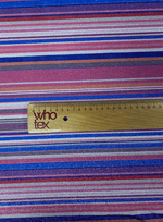 Vibrant Multicolour Striped Lurex Fabric by the Metre - Whotex Fabrics London