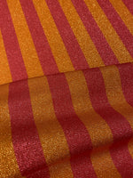 Vibrant Orange & Red Striped Fabric by the Metre - Whotex Fabrics London