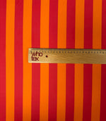 Vibrant Orange & Red Striped Fabric by the Metre | Dressmaking - Whotex Fabrics London