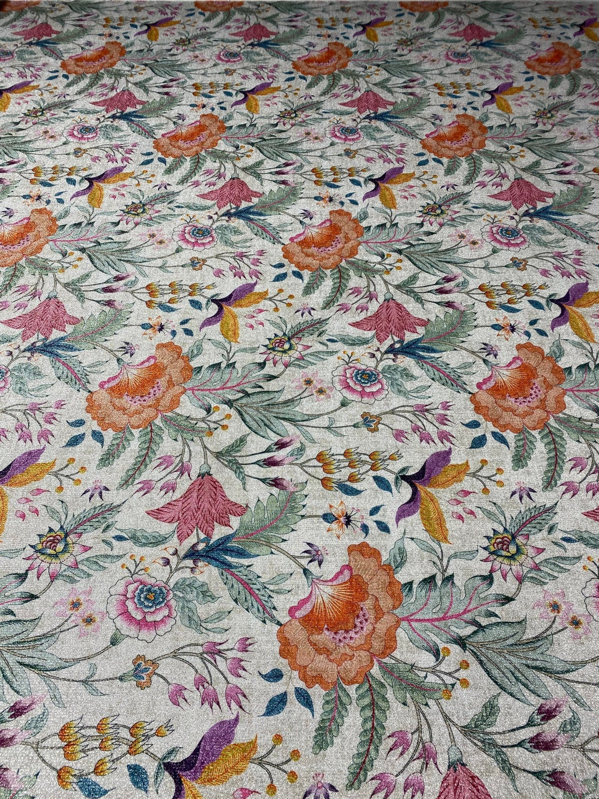 Vintage Floral Shimmer Lurex Fabric by the Metre - Whotex Fabrics London
