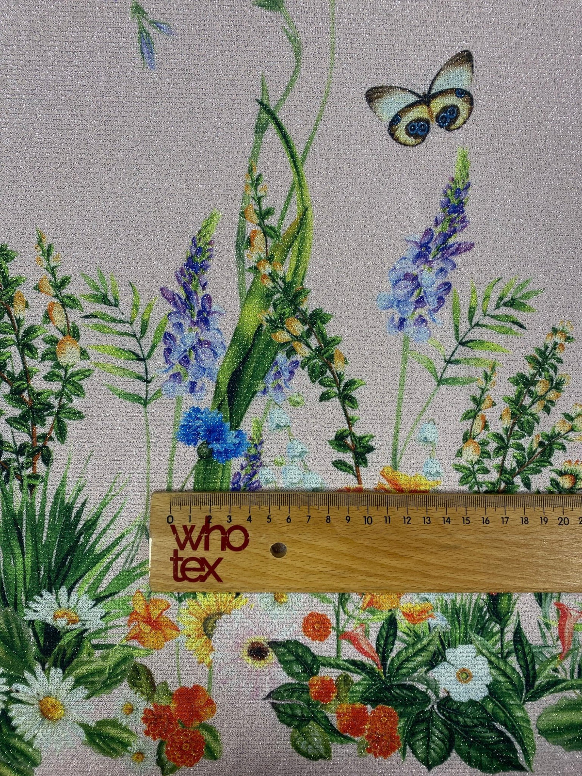 Wildflower Lurex Fabric by the Metre - Whotex Fabrics London