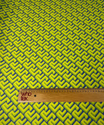 Yellow Geometric Spandex Fabric by the Metre - Whotex Fabrics London