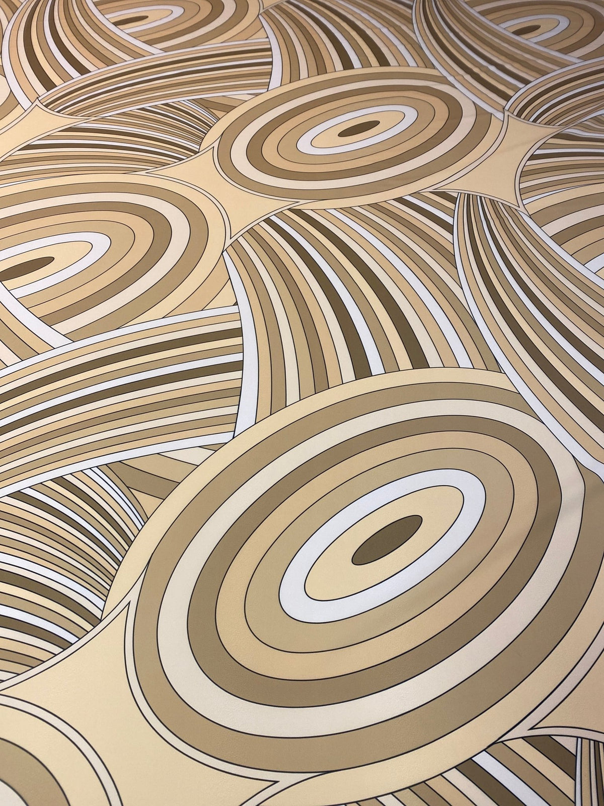 Yellow Retro Geometric Abstract Print Fabric by the Metre - Whotex Fabrics London