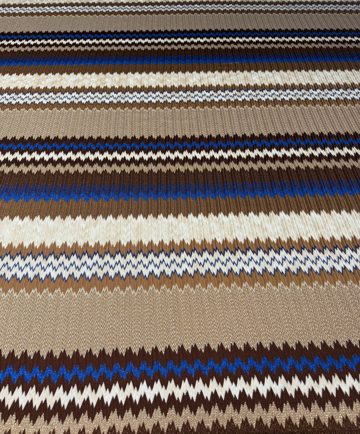 Zigzag Knit Mesh Fabric with Shimmer Elastic Jersey for Fashion Apparel - Whotex Fabrics London