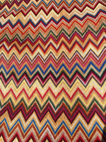 Colorful zigzag chevron upholstery fabric with vibrant digital print for outdoor use